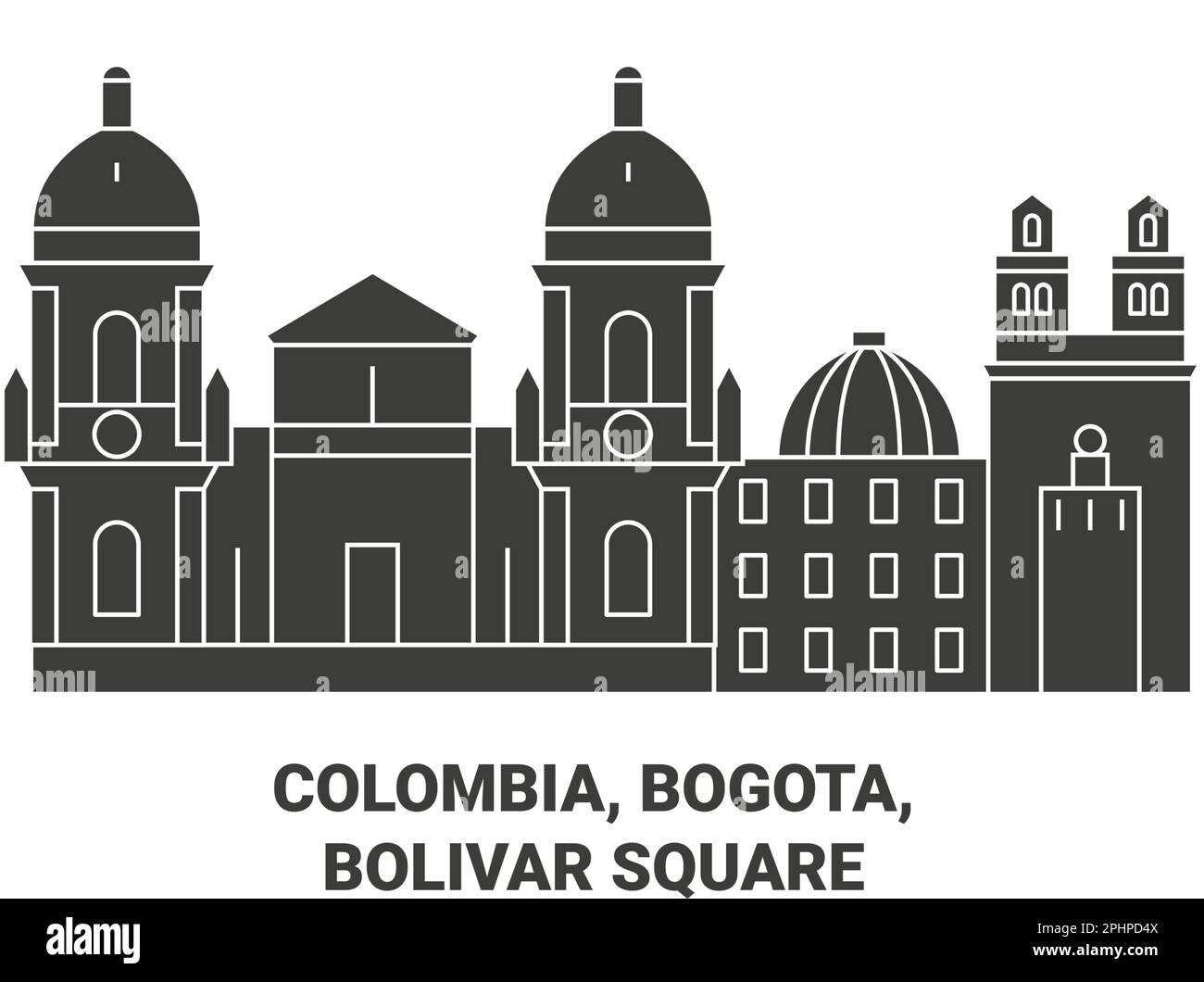 Colombia, Bogota, Bolivar Square travel landmark vector illustration Stock Vector
