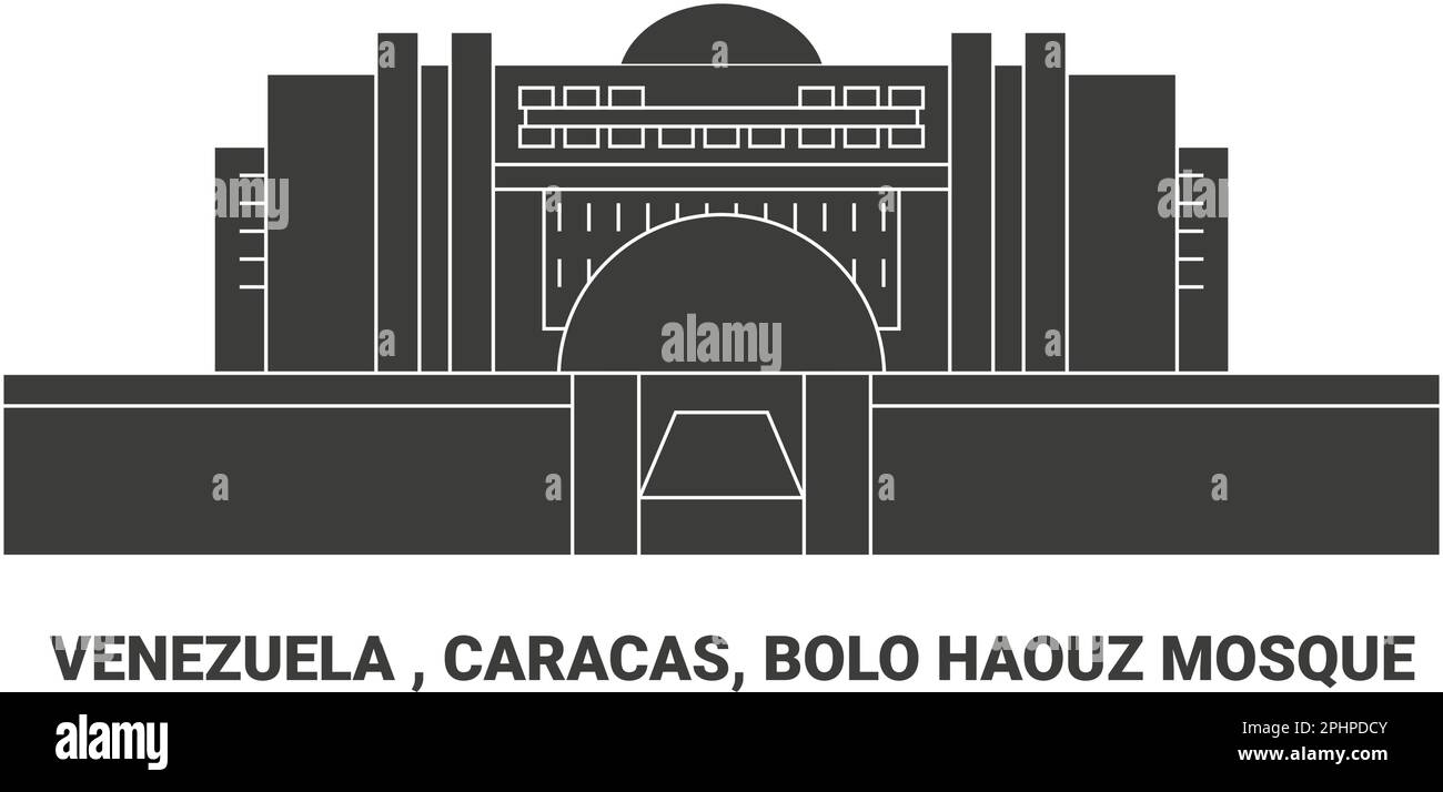 Venezuela , Caracas, Bolo Haouz Mosque, travel landmark vector illustration Stock Vector