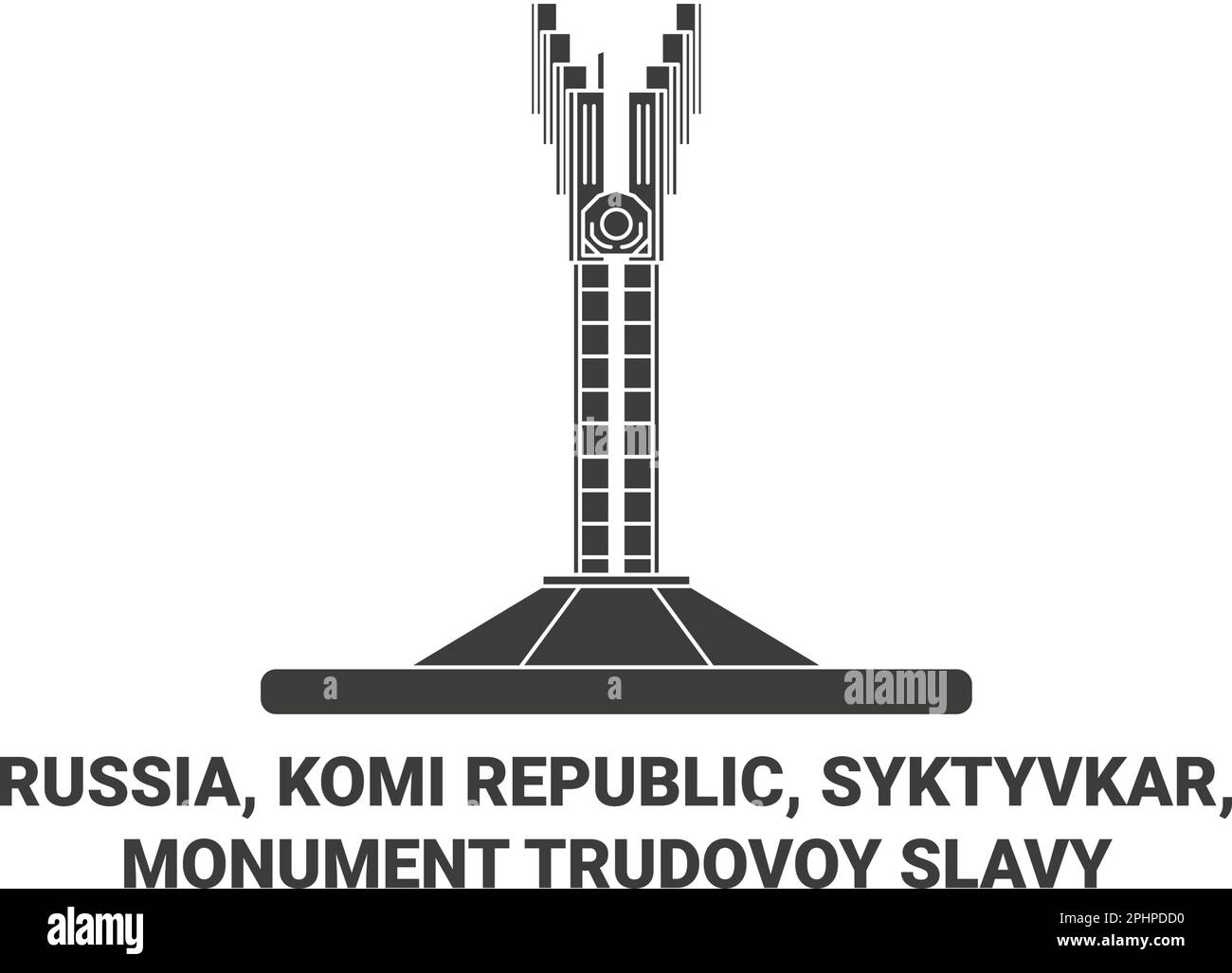 Russia, Komi Republic, Syktyvkar, Monument Trudovoy Slavy travel landmark vector illustration Stock Vector