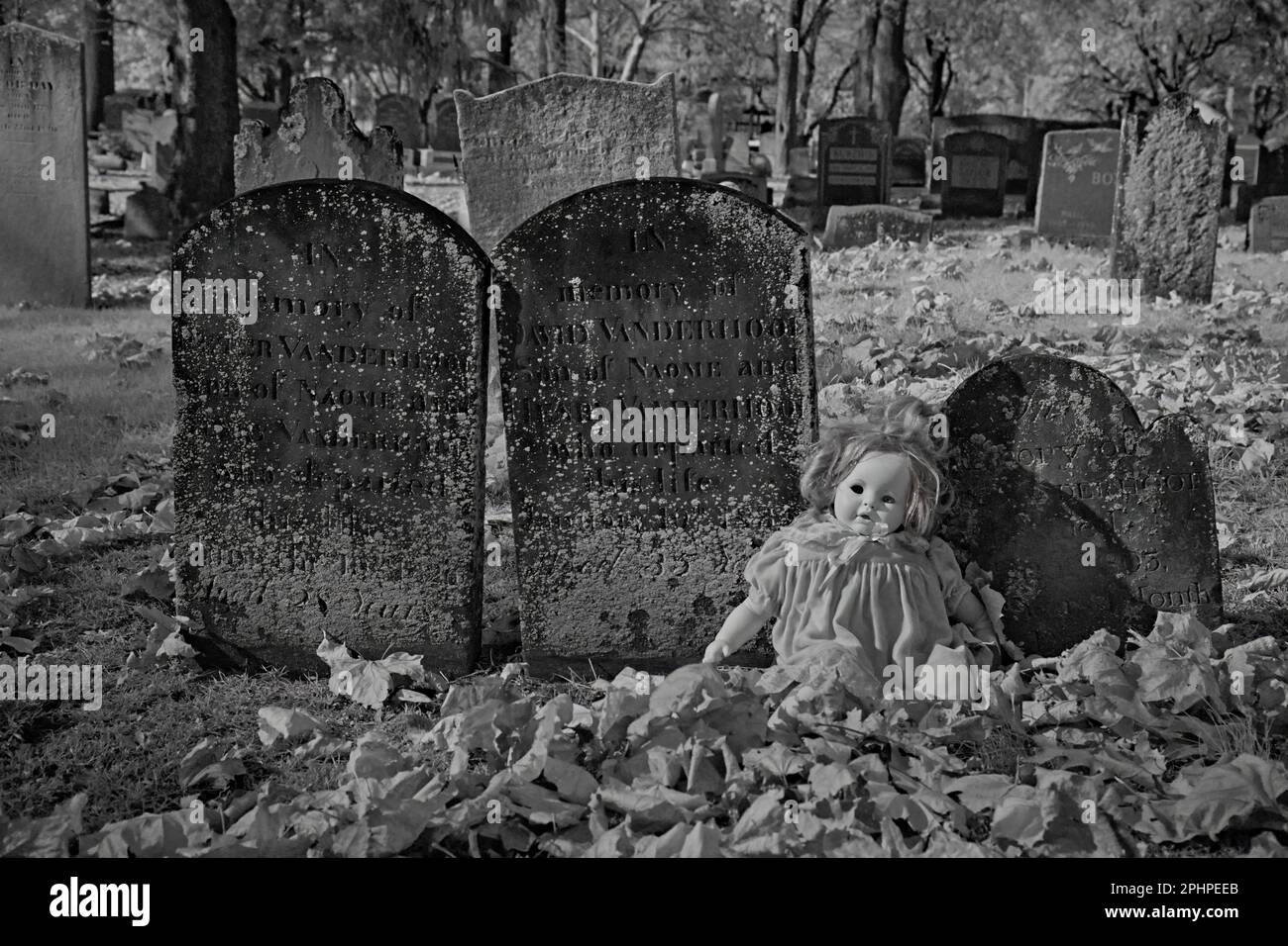 An old cemetery in an 1776 English Reform Church yard. With a one eyed