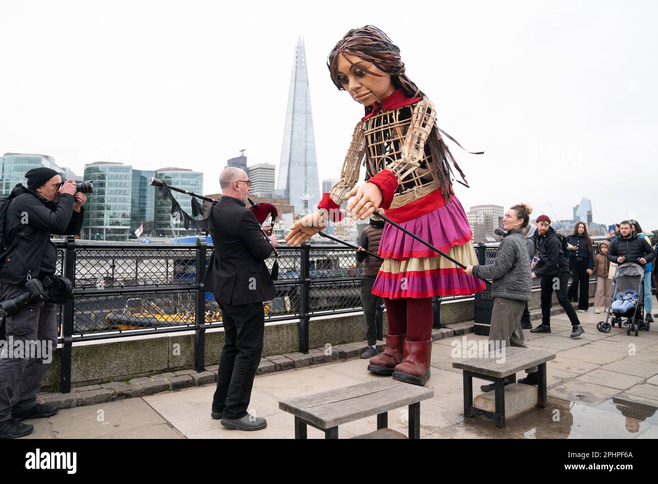 The Little Amal giant puppet of a 10yearold Syrian refugee girl at