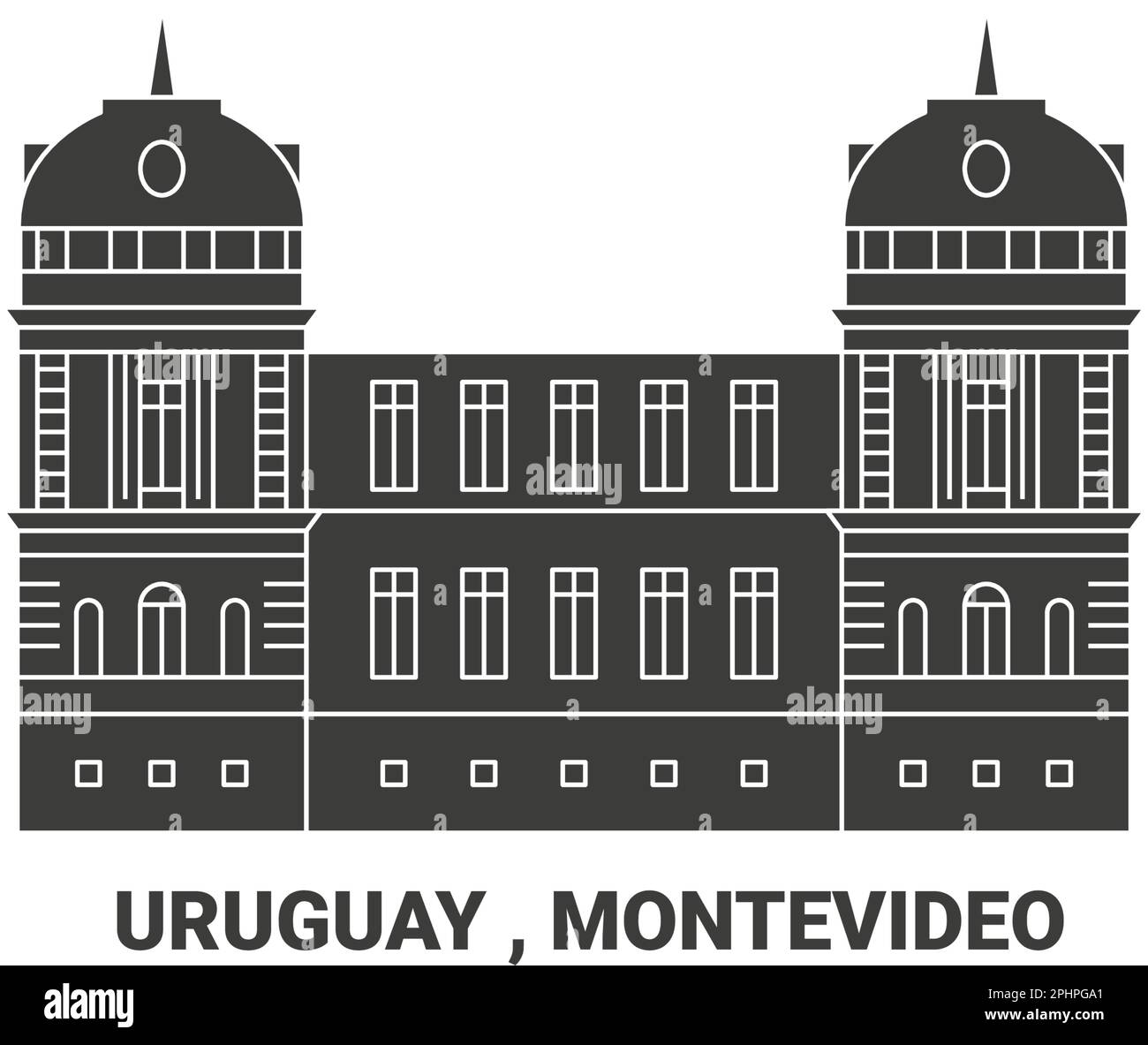 Uruguay , Montevideo travel landmark vector illustration Stock Vector