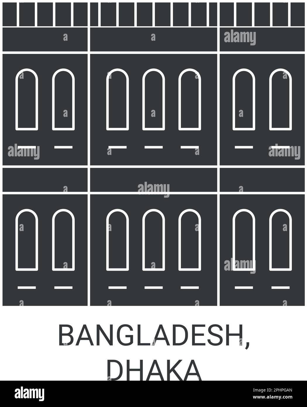 Bangladesh, Dhaka travel landmark vector illustration Stock Vector