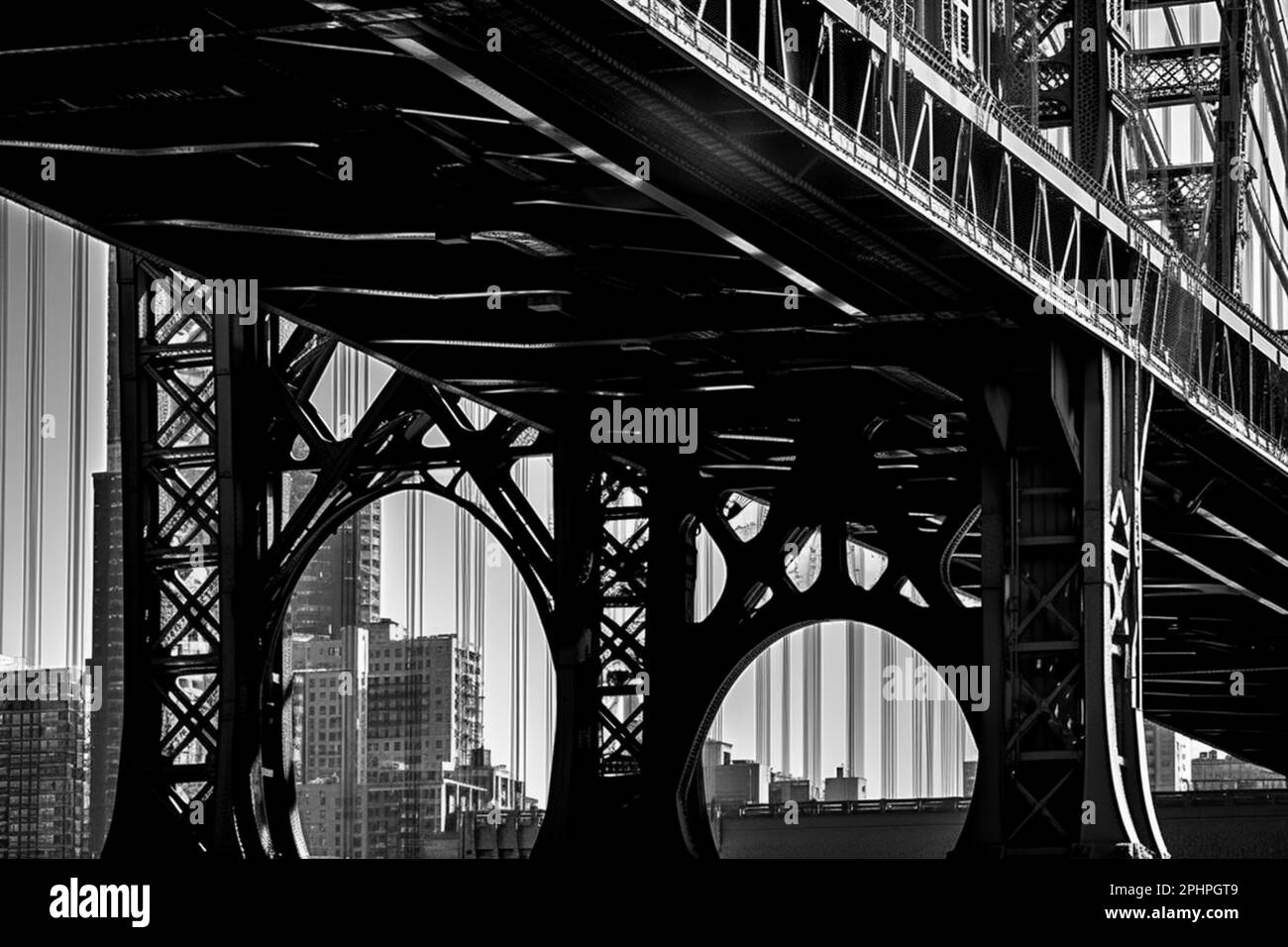 Abstract Bridge close up architectural detail monochrome background ...