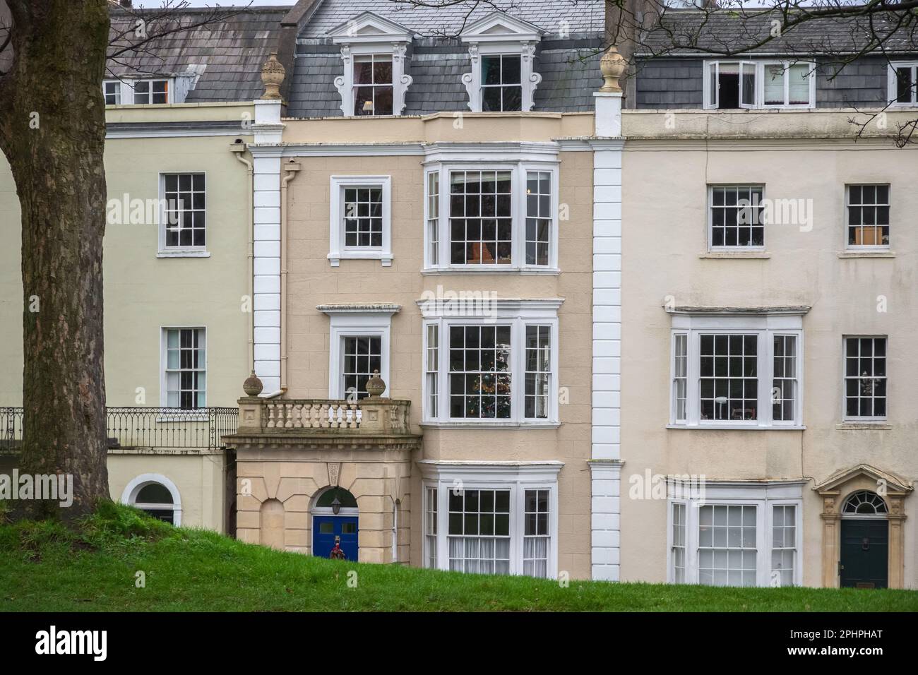 English terraced houses around Brandon Hill in Bristol, England, UK