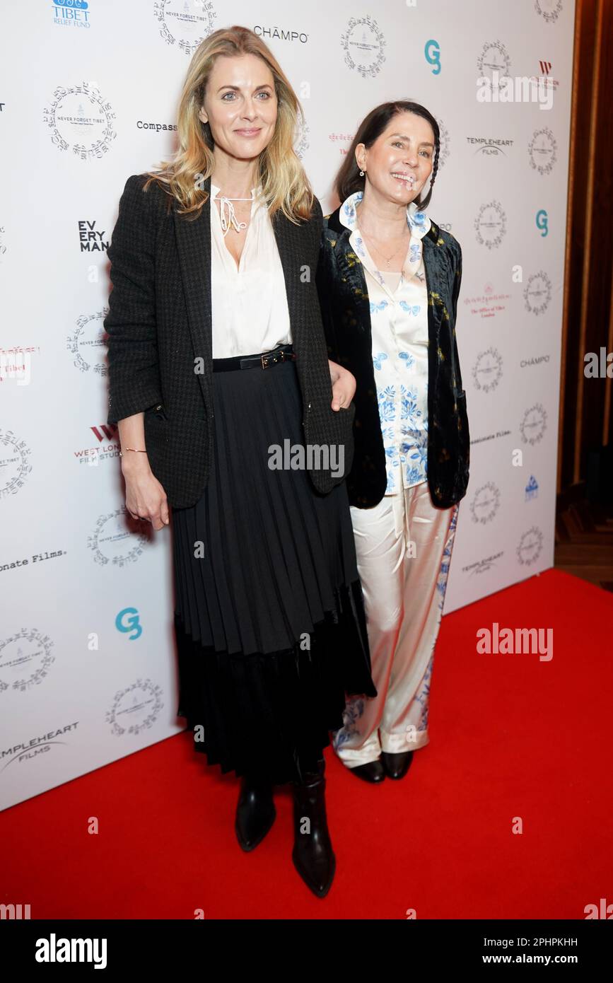 Donna Air (left) and Sadie Frost attending the UK premiere of Never Forget Tibet at Everyman Borough Yards, London. Picture date: Wednesday March 29, 2023. Stock Photo