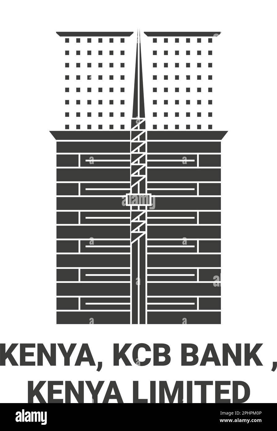 Kenya, Kcb Bank , Kenya Limited travel landmark vector illustration Stock Vector