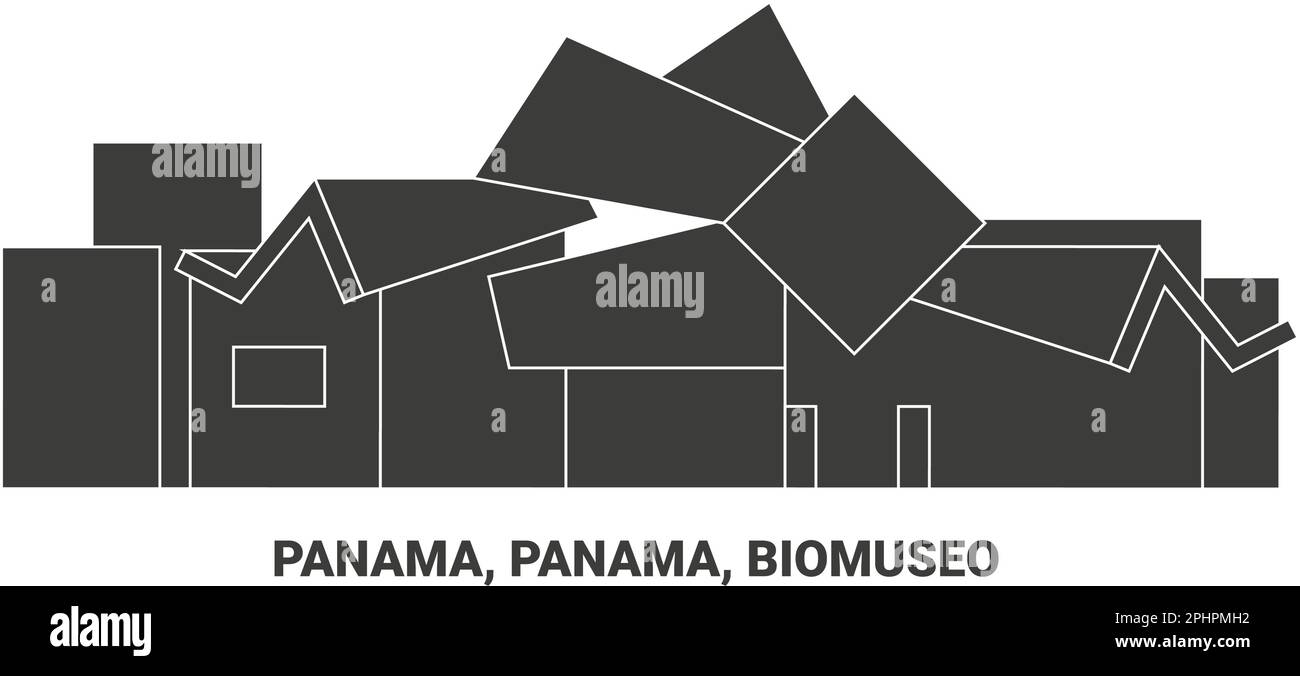 Panama, Panama, Biomuseo, travel landmark vector illustration Stock Vector