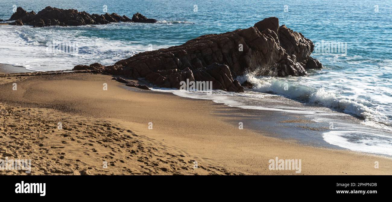 Foamy Sea Waves, Storm on Rocky Beach Texture Background, Blue Ocean ...