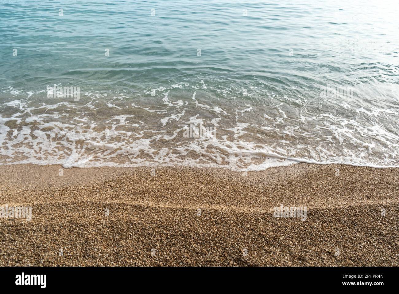 Sea Waves on Sandy Beach Texture Background, Transparent Ocean Water ...