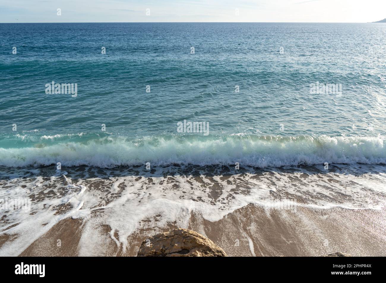 Sea Waves on Sandy Beach Texture Background, Transparent Ocean Water ...