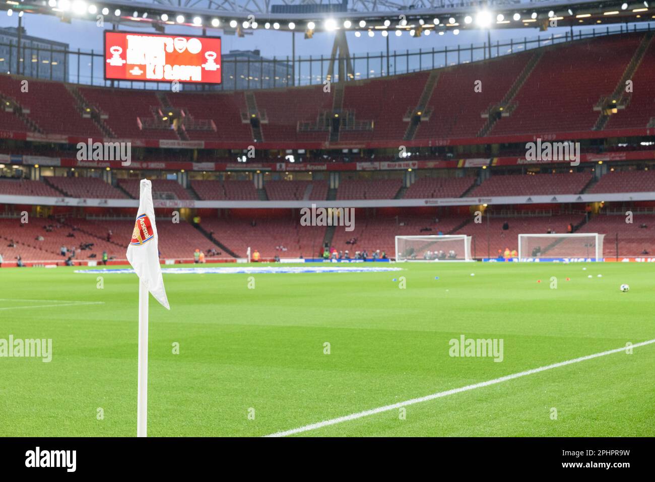 General view from inside the ground before the UEFA Womens Champions League quarter final match between Arsenal FC and FC Bayern Munich at Emirates Stadium in London, England. (Sven Beyrich/SPP) Credit: SPP Sport Press Photo. /Alamy Live News Stock Photo