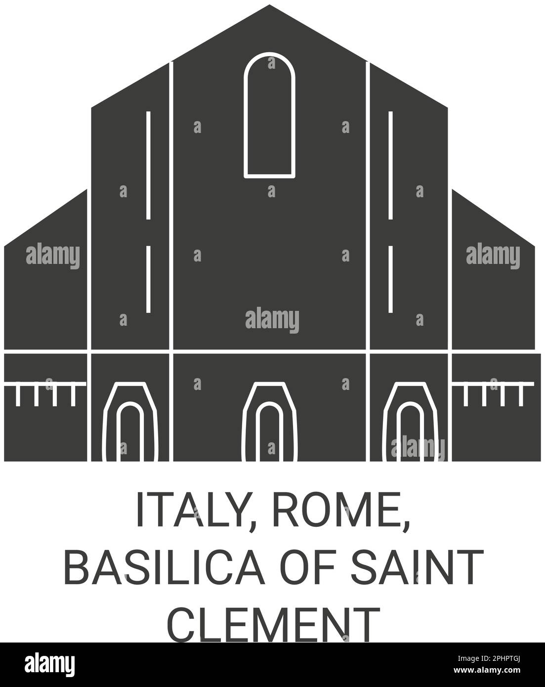 Italy, Rome, Basilica Of Saint Clement travel landmark vector illustration Stock Vector