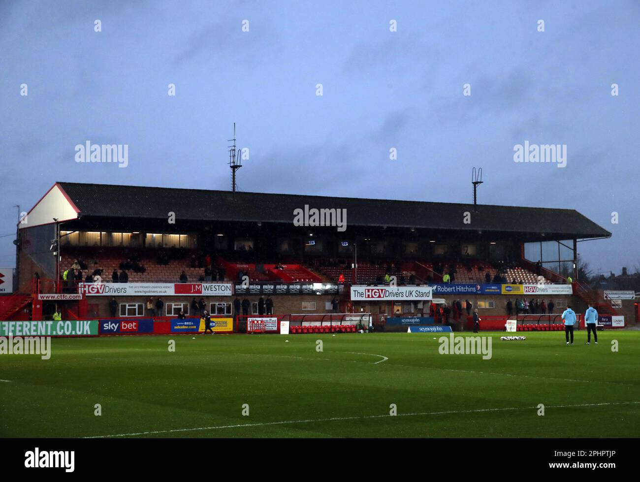 A general view of the stands ahead of the Sky Bet League One match at the Completely-Suzuki Stadium, Cheltenham. Picture date: Wednesday March 29, 2023. Stock Photo