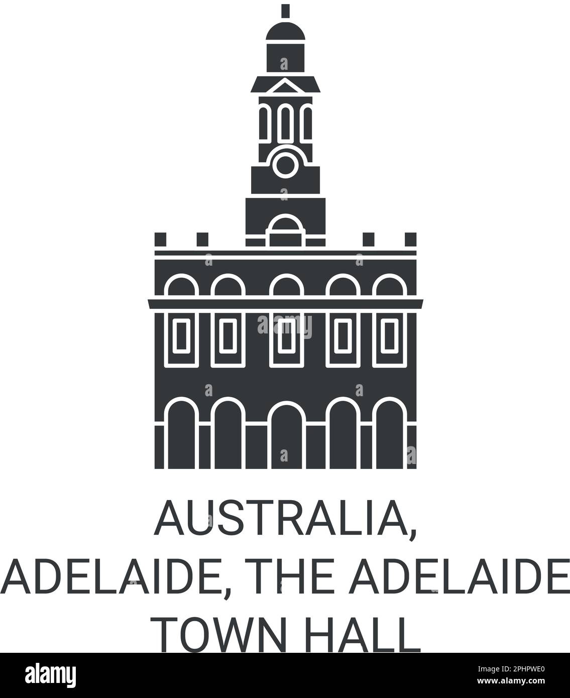 Australia, Adelaide, The Adelaide Town Hall travel landmark vector
