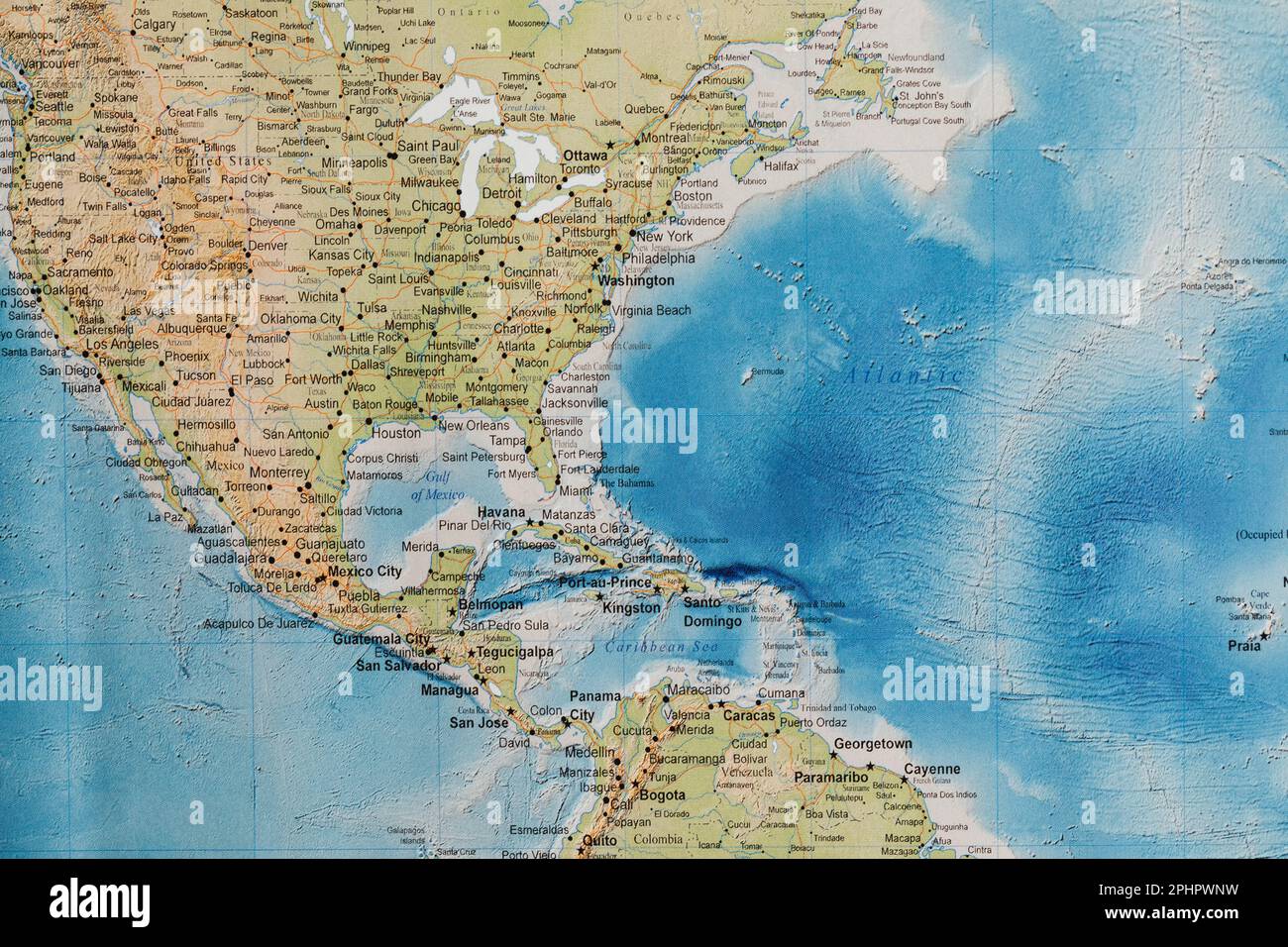 Geographic map of the world hi-res stock photography and images - Alamy