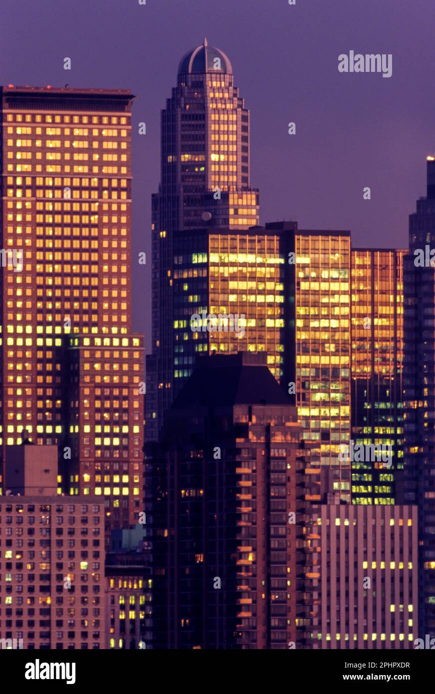 TALL OFFICE BUILDINGS MANHATTAN NEW YORK CITY USA Stock Photo