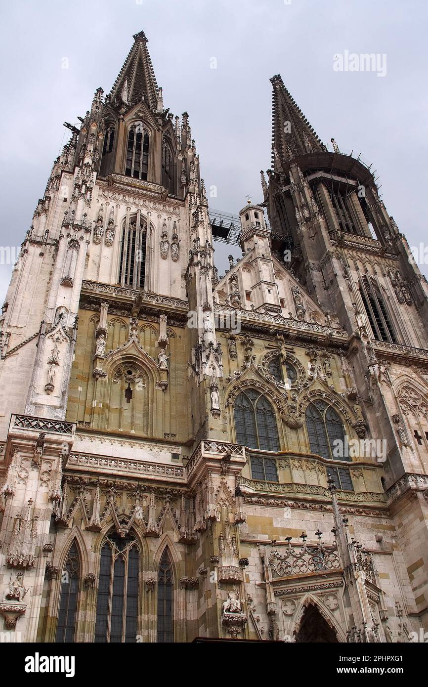 Saint Peter's Cathedral, Dom St. Peter, Regensburger Dom, Regensburg, Bavaria, Bayern, Germany, Europe, UNESCO World Heritage Site Stock Photo