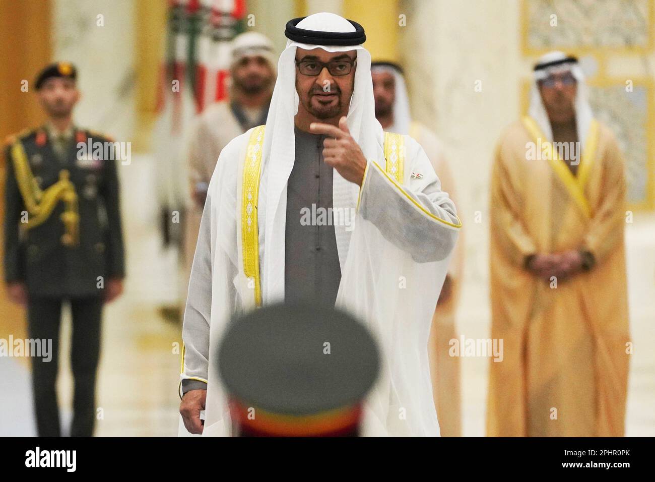 FILE - Emirati leader Sheikh Mohammed bin Zayed Al Nahyan gestures ...