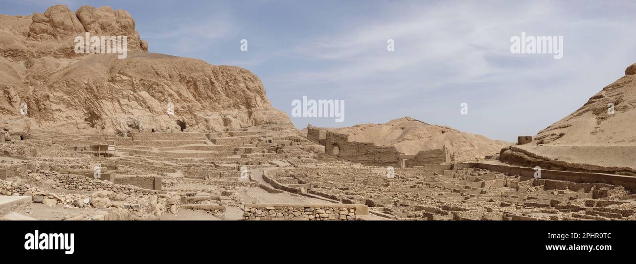 Deir el-Medina, worker's village near Valley of The Kings, West Bank of Nile, Luxor, Egypt Stock Photo