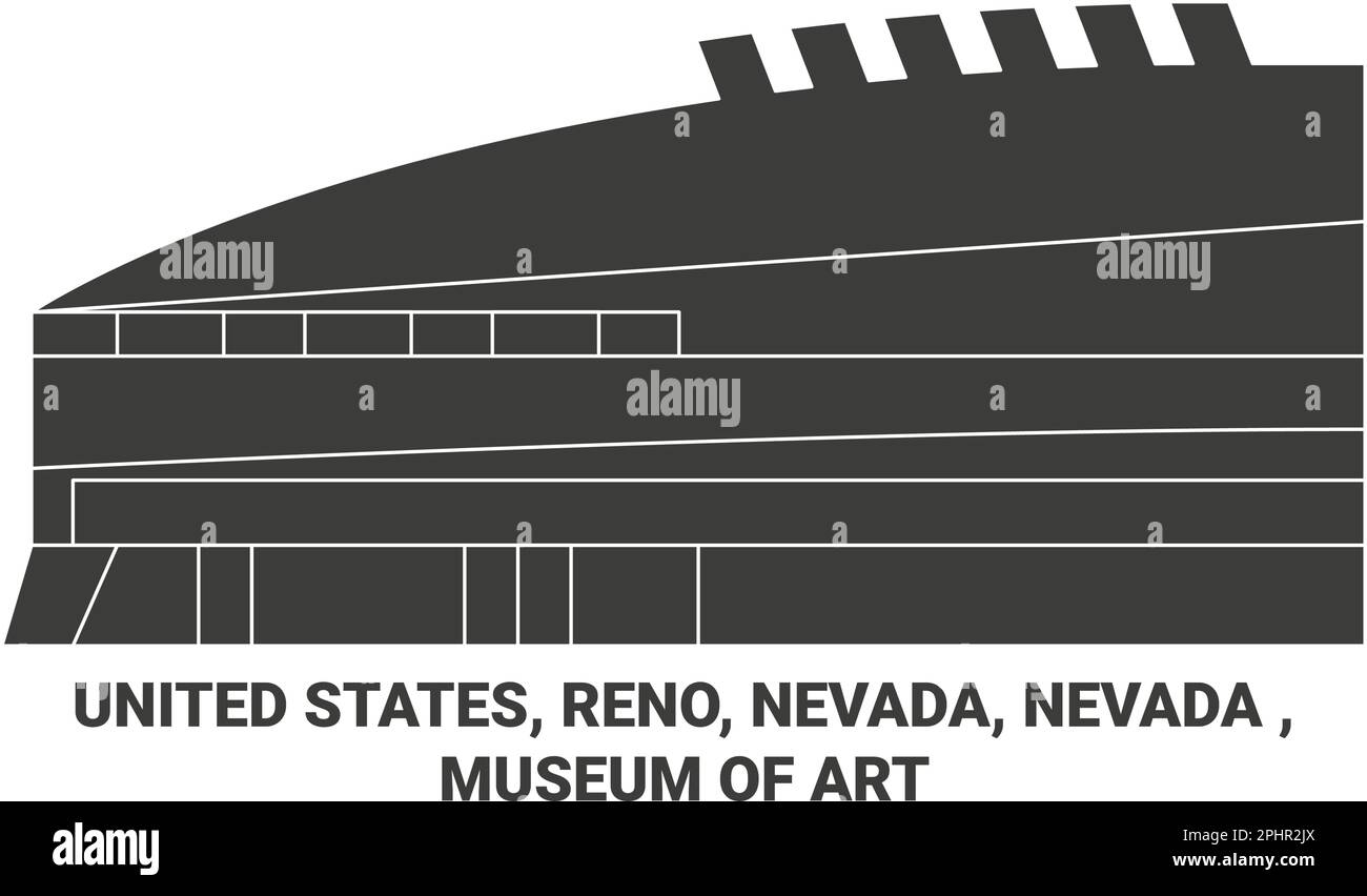 United States, Reno, Nevada, Nevada , Museum Of Art travel landmark vector illustration Stock Vector