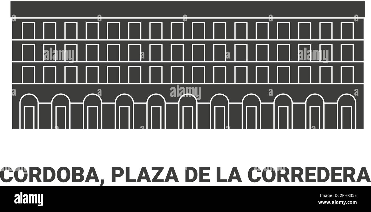 Argentina, Cordoba, Plaza De La Corredera, travel landmark vector illustration Stock Vector