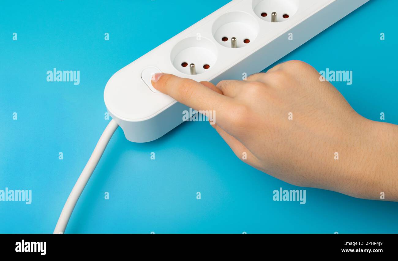 Turning on Electricity on Power Strip, Extension Cable, Electricity
