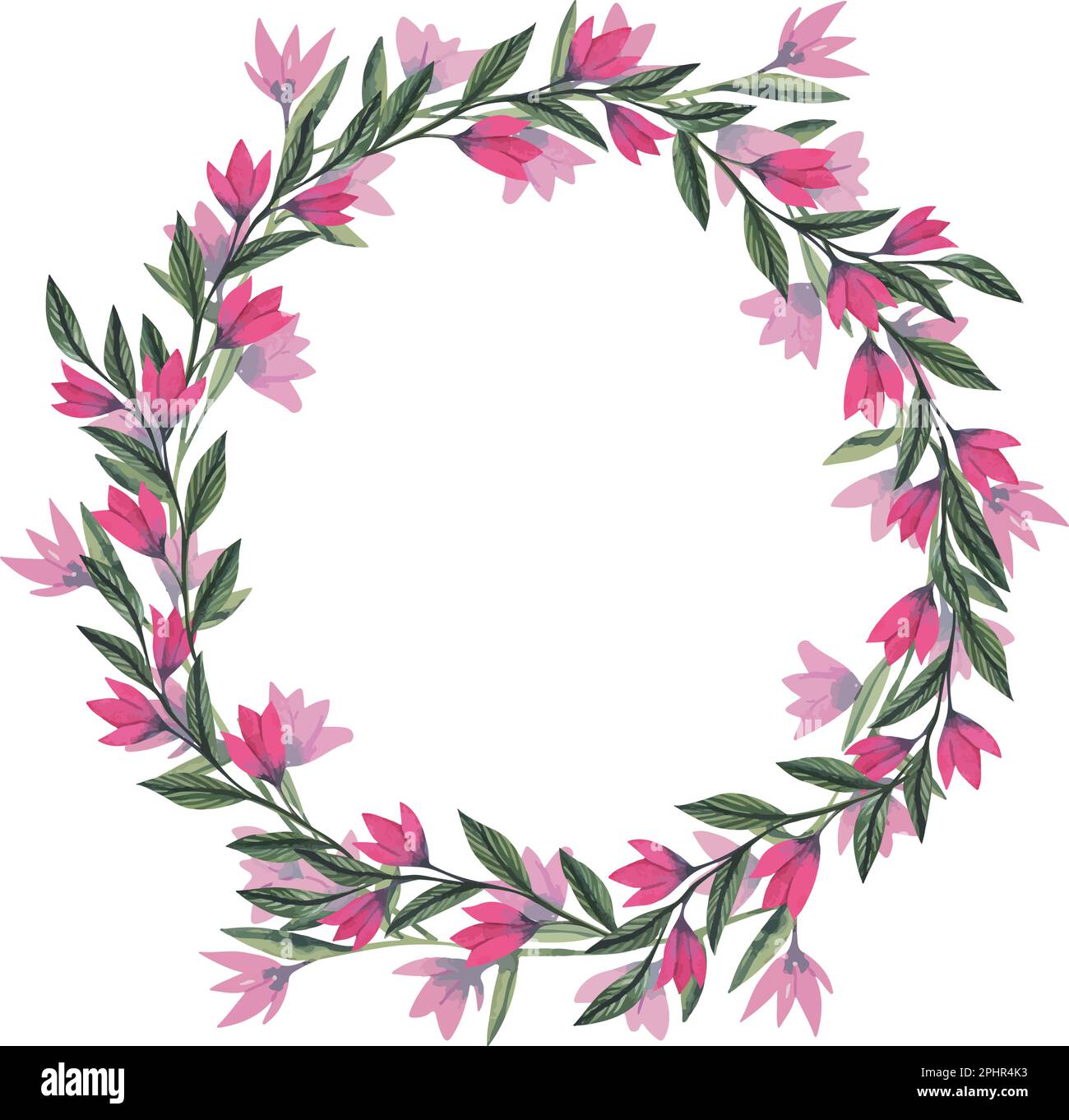 Vector watercolor floral frame with wild flowers, hand drawn template ...