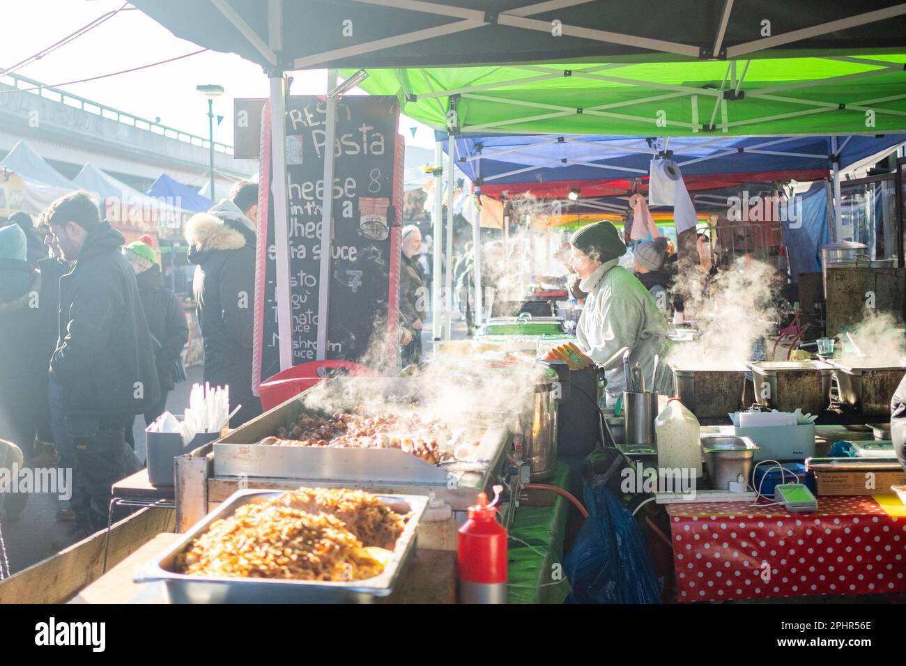 London- January 2023: Acklam Village street food off Portobello Road in West London Stock Photo