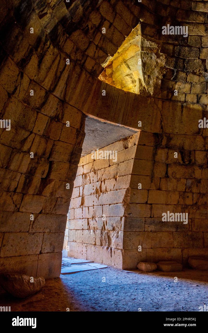 Vaulted Tomb of Agamemnon at Archaeological site of Mycenae in Greece