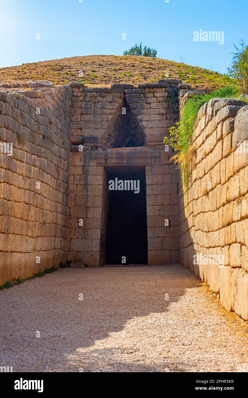 Vaulted Tomb of Agamemnon at Archaeological site of Mycenae in Greece