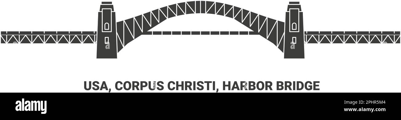 Usa, Corpus Christi, Harbor Bridge travel landmark vector illustration Stock Vector