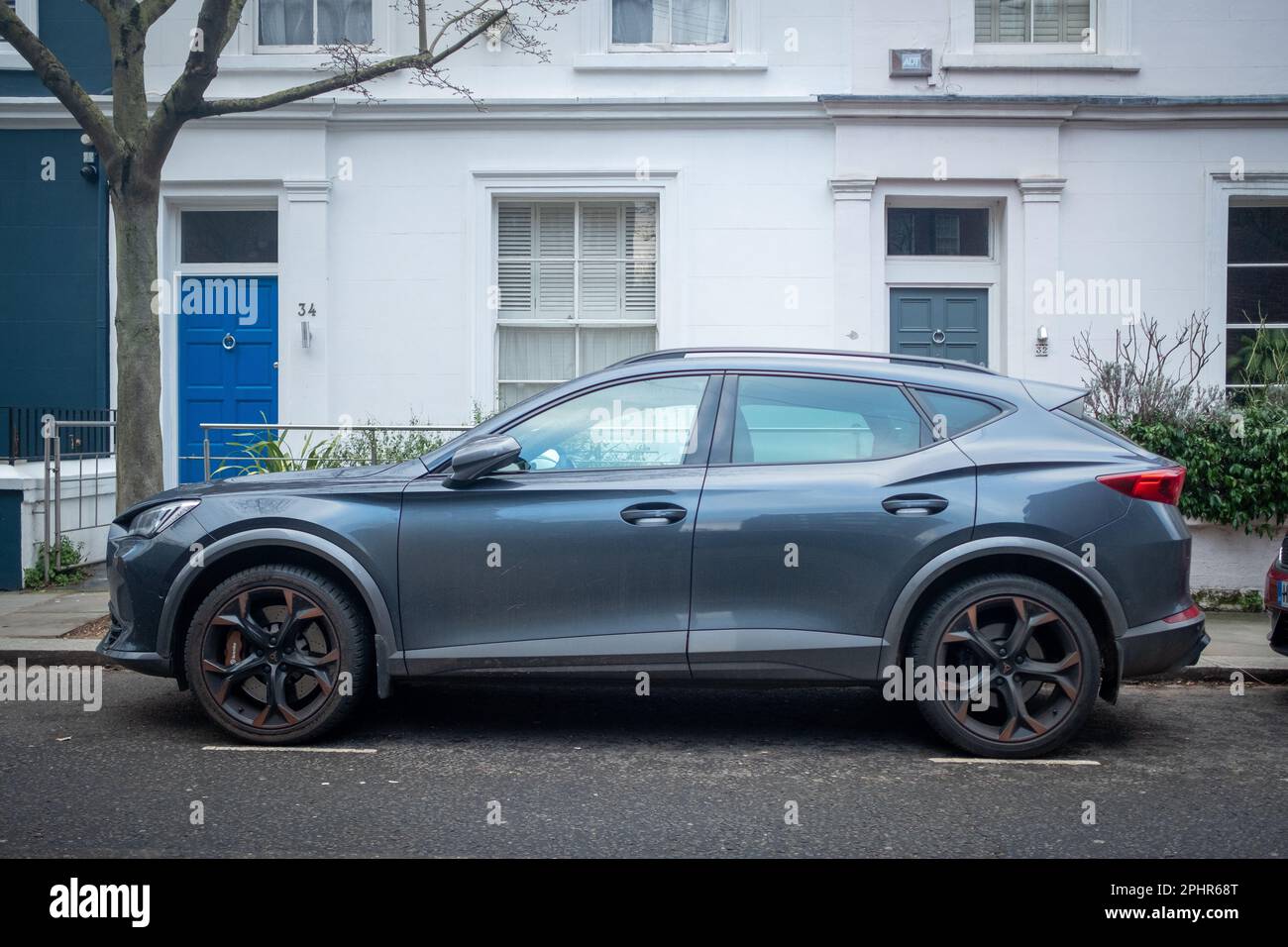 London- January 2023: Cupra electric car parked on residential street Stock Photo