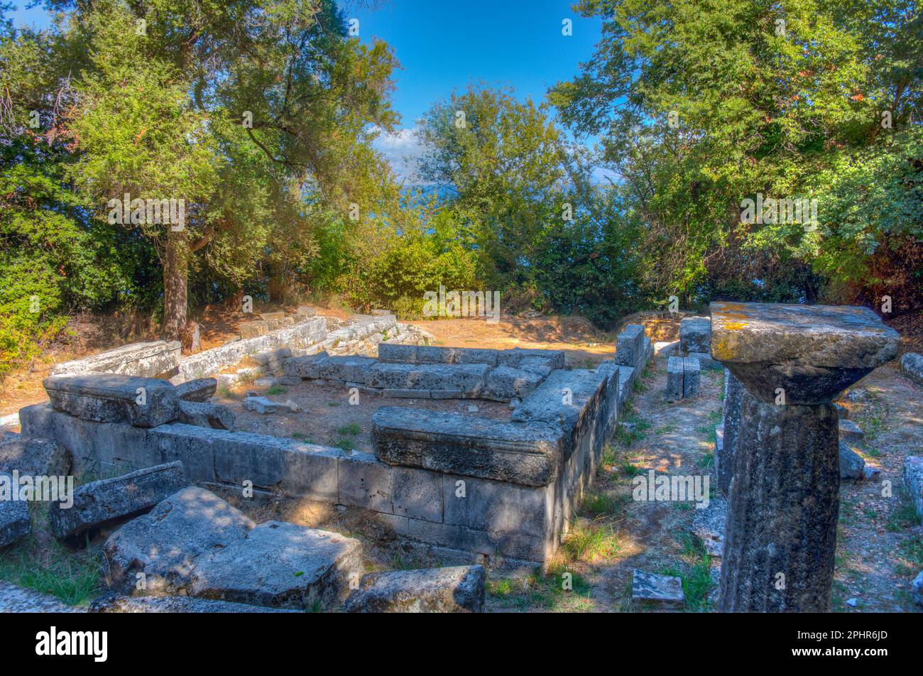 Roman ruins at Mon Repos estate at Corfu, Greece Stock Photo - Alamy