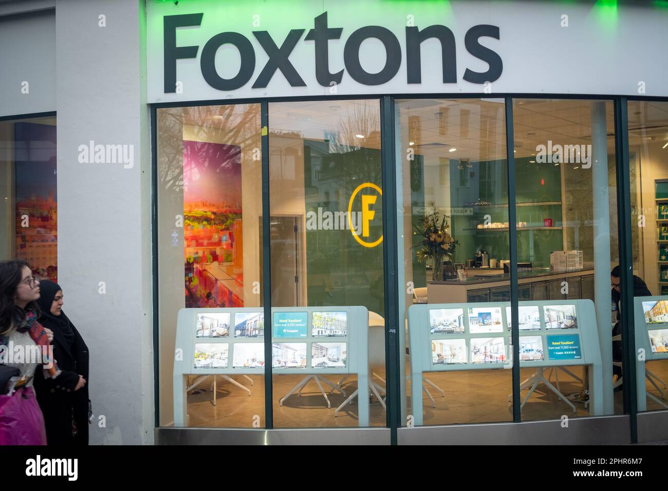 London- January 2023: Foxtons estate agent in Notting Hill, west London Stock Photo