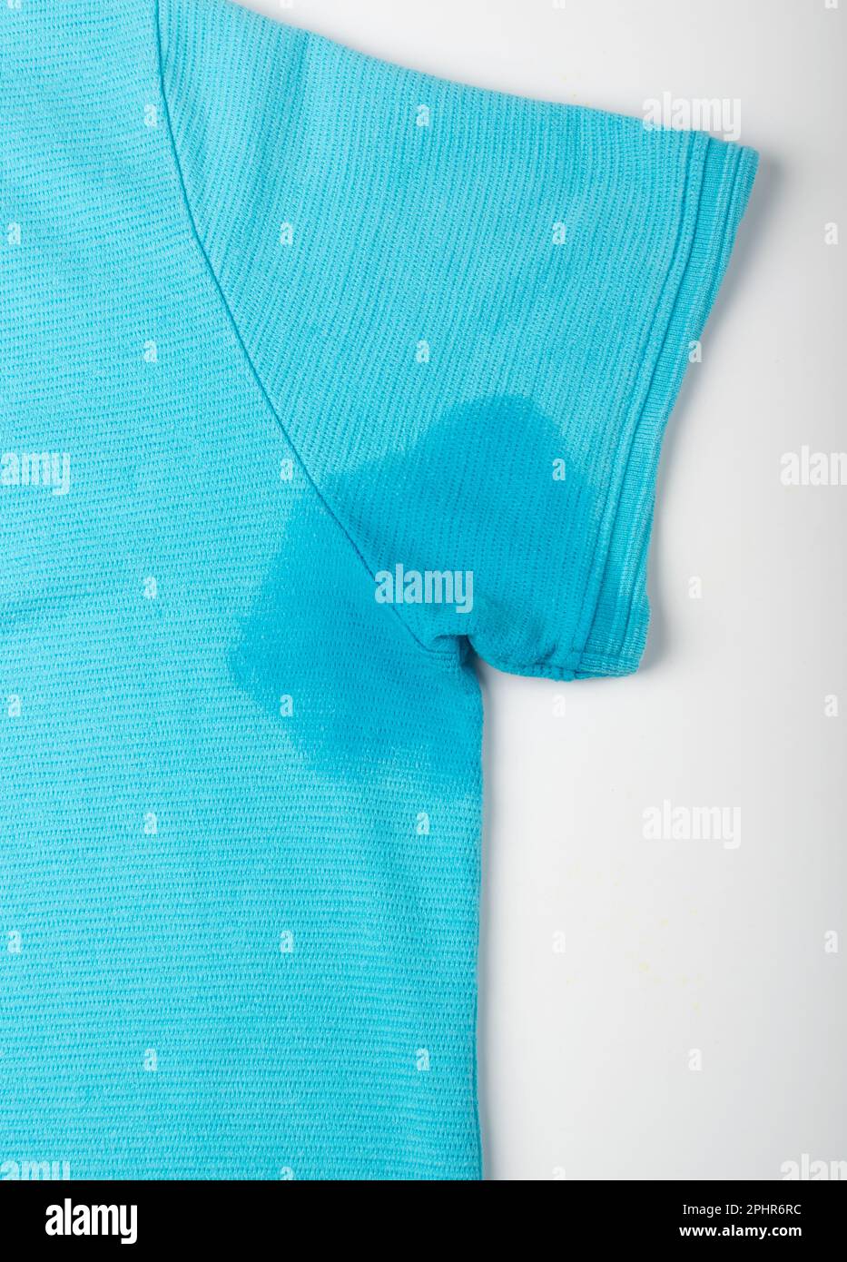 Wet Armpit on Blue Shirt, Sweaty Arm Pit, Armpits Problem, Wet Underarm, Sweat Stains on Clothes
