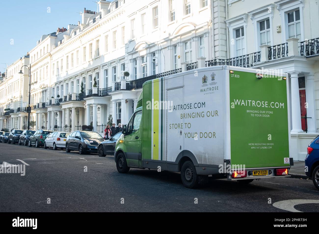 London- January 2023: Waitrose delivery van in Holland Park, West London Stock Photo