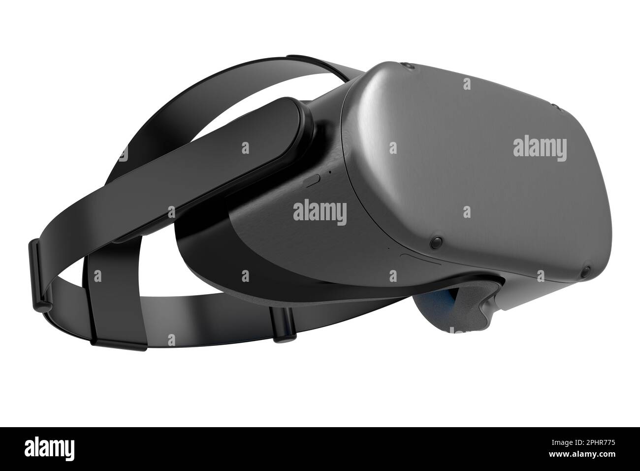 Realistic virtual reality glasses with metallic chrome texture isolated