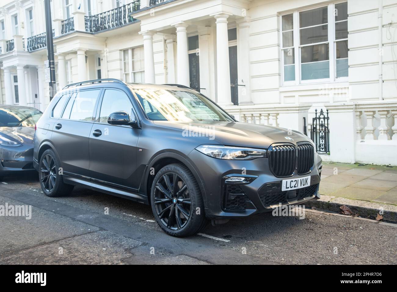 London- January 2023: BMW X7 car parked on residential street Stock ...