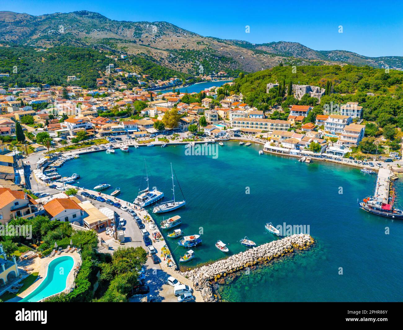 Panorama View Of Port Of Kassiopi At Corfu Greece Stock Photo Alamy