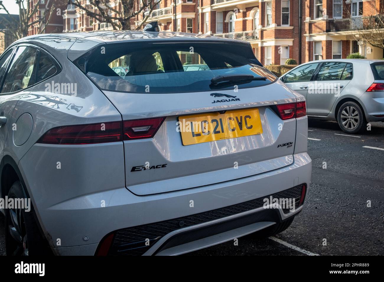 London January 2023 Jaguar E Pace electric SUV car parked on