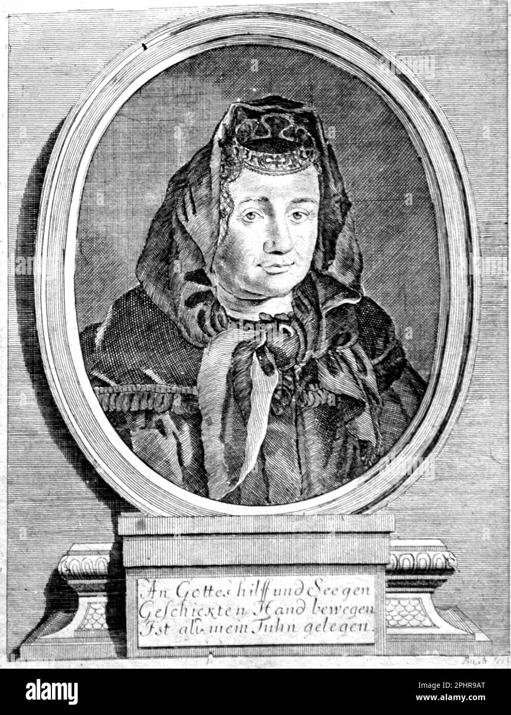 Justine Siegemund, or Siegemundin, (1636 – 1705) Silesian midwife whose obstetrical book, Court Midwife (1690), was the first female-published German manual Stock Photo