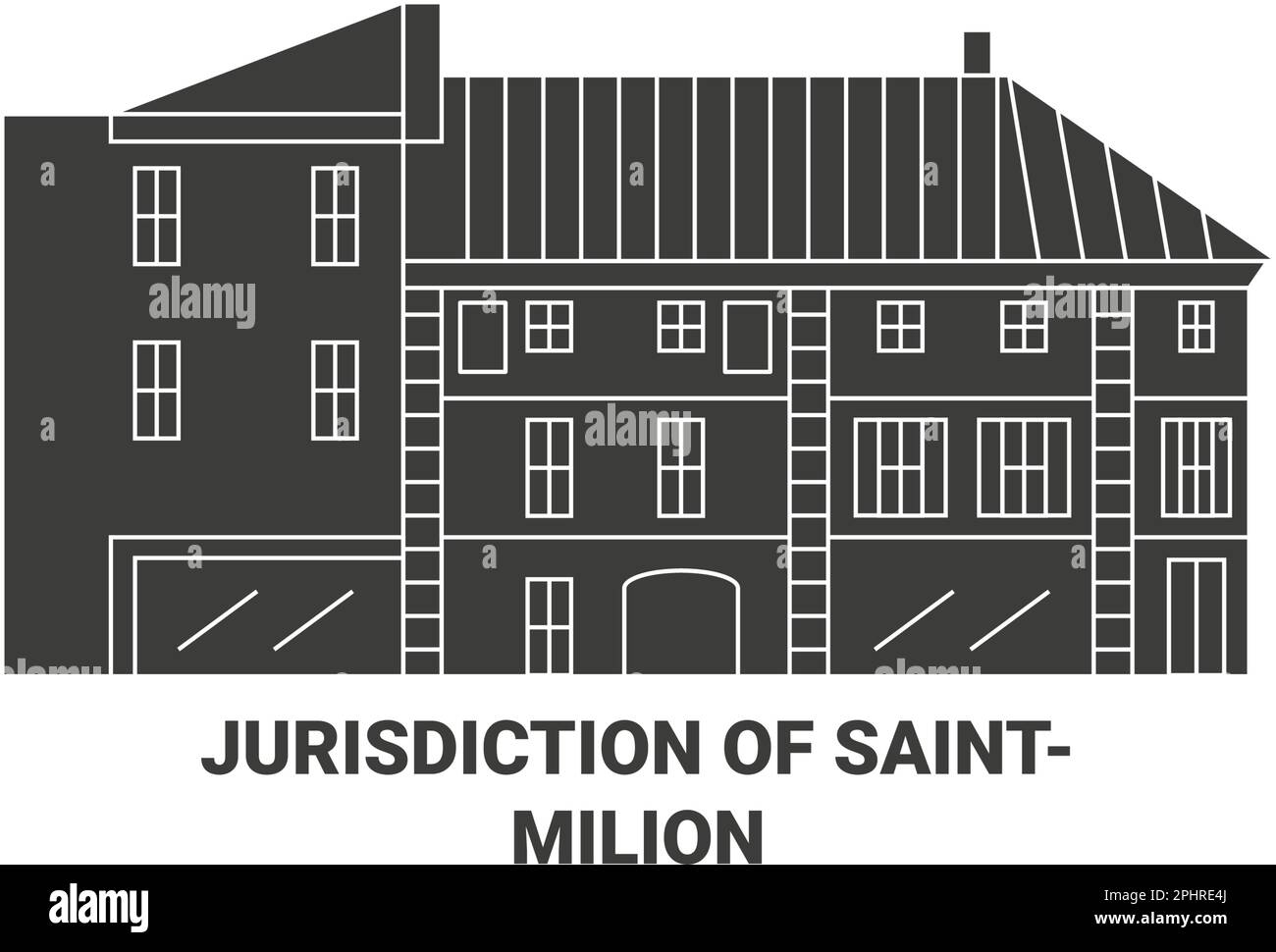 France, Jurisdiction Of Saintemilion travel landmark vector illustration Stock Vector