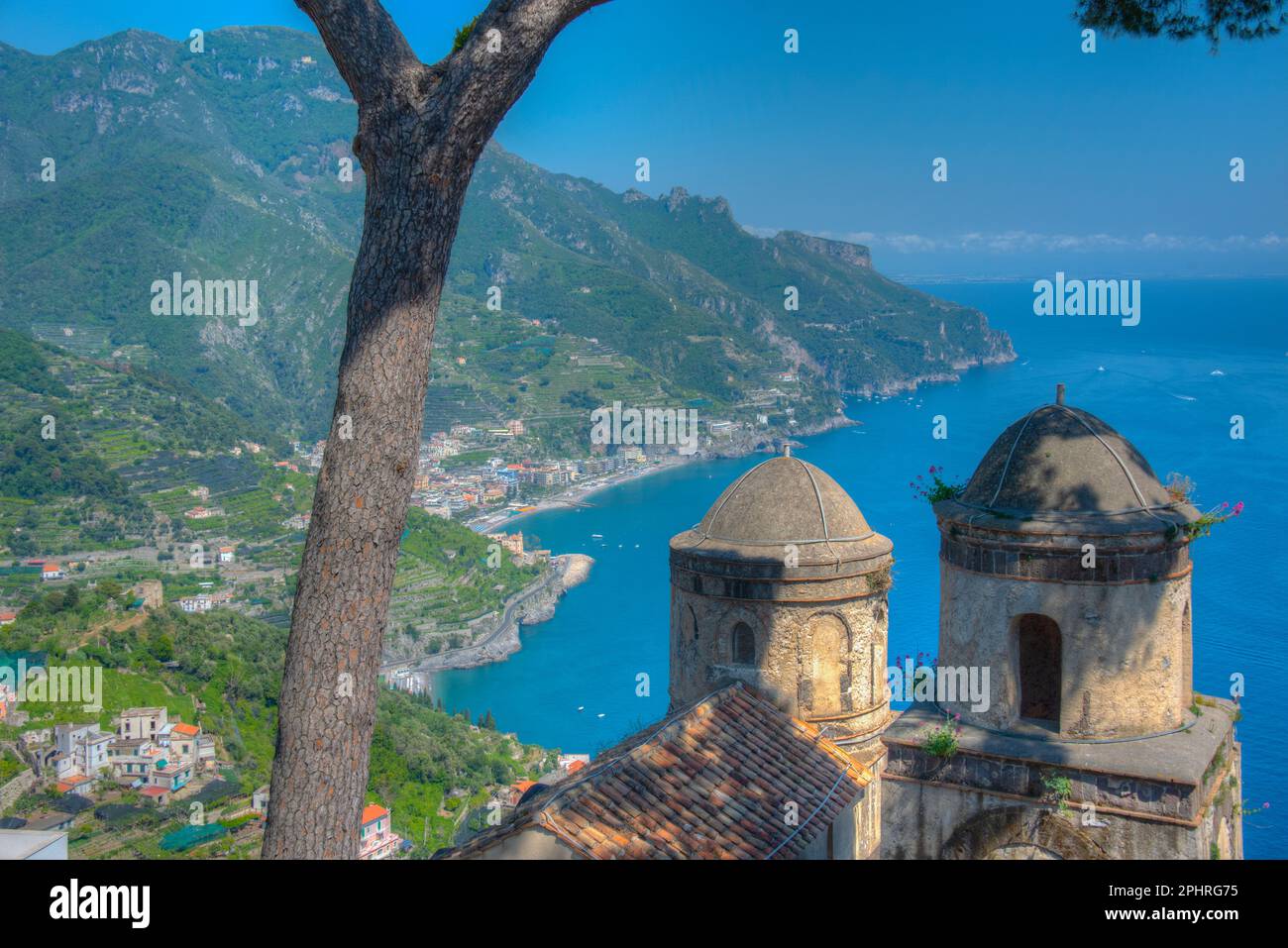 Detail of villa rufolo in the town of ravello hi-res stock photography ...