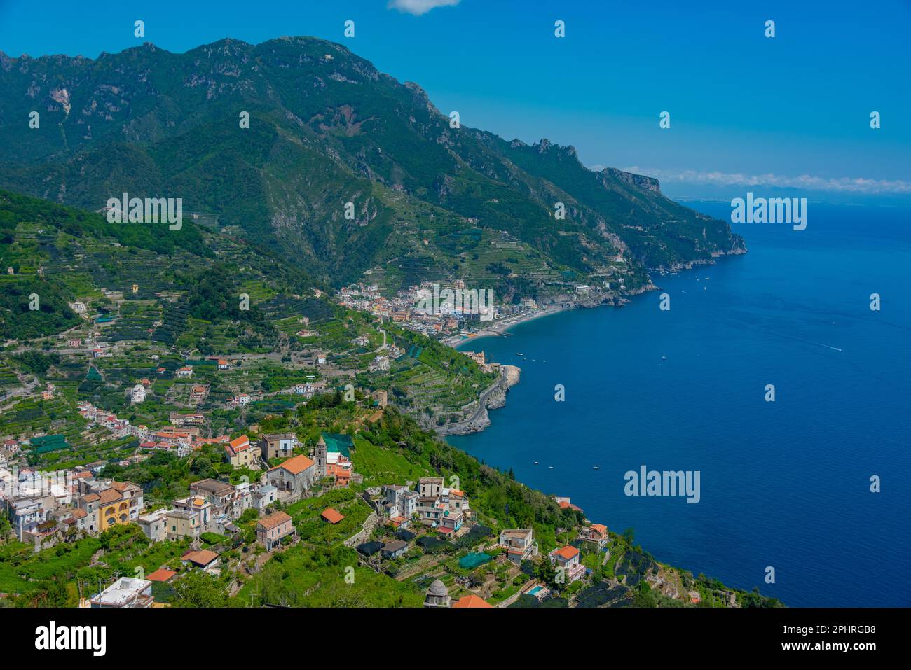 Aerial view of Maiori town in Italy Stock Photo - Alamy