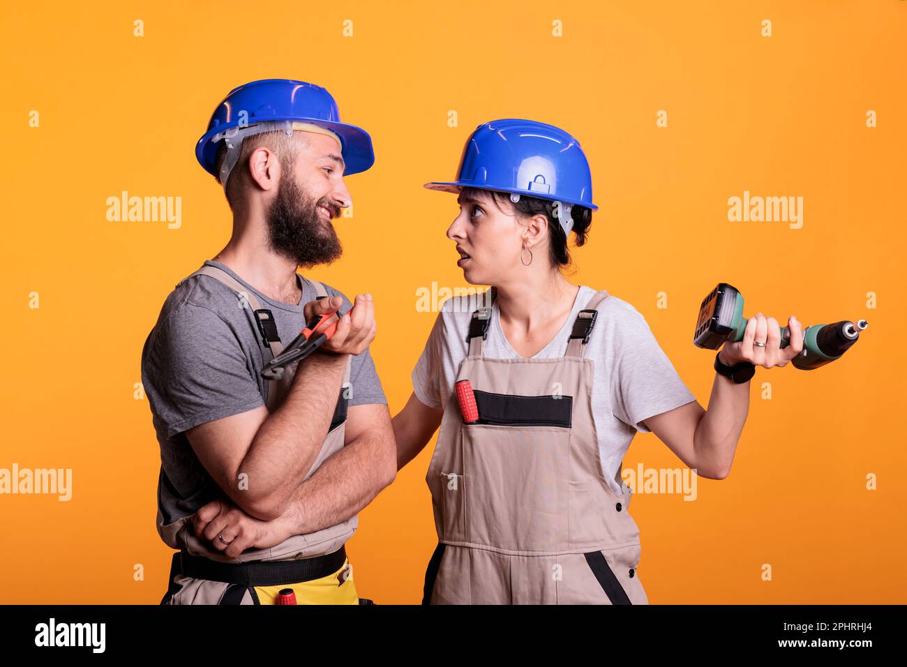 Engineering partners talking about different ideas for construction