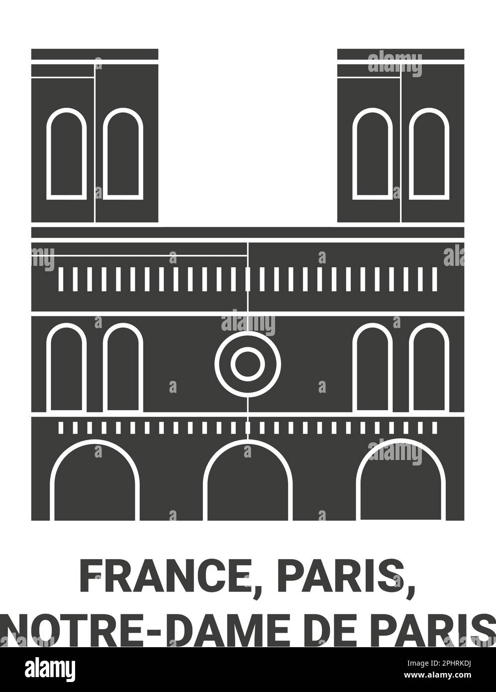 France, Paris, Notredame De Paris travel landmark vector illustration Stock Vector