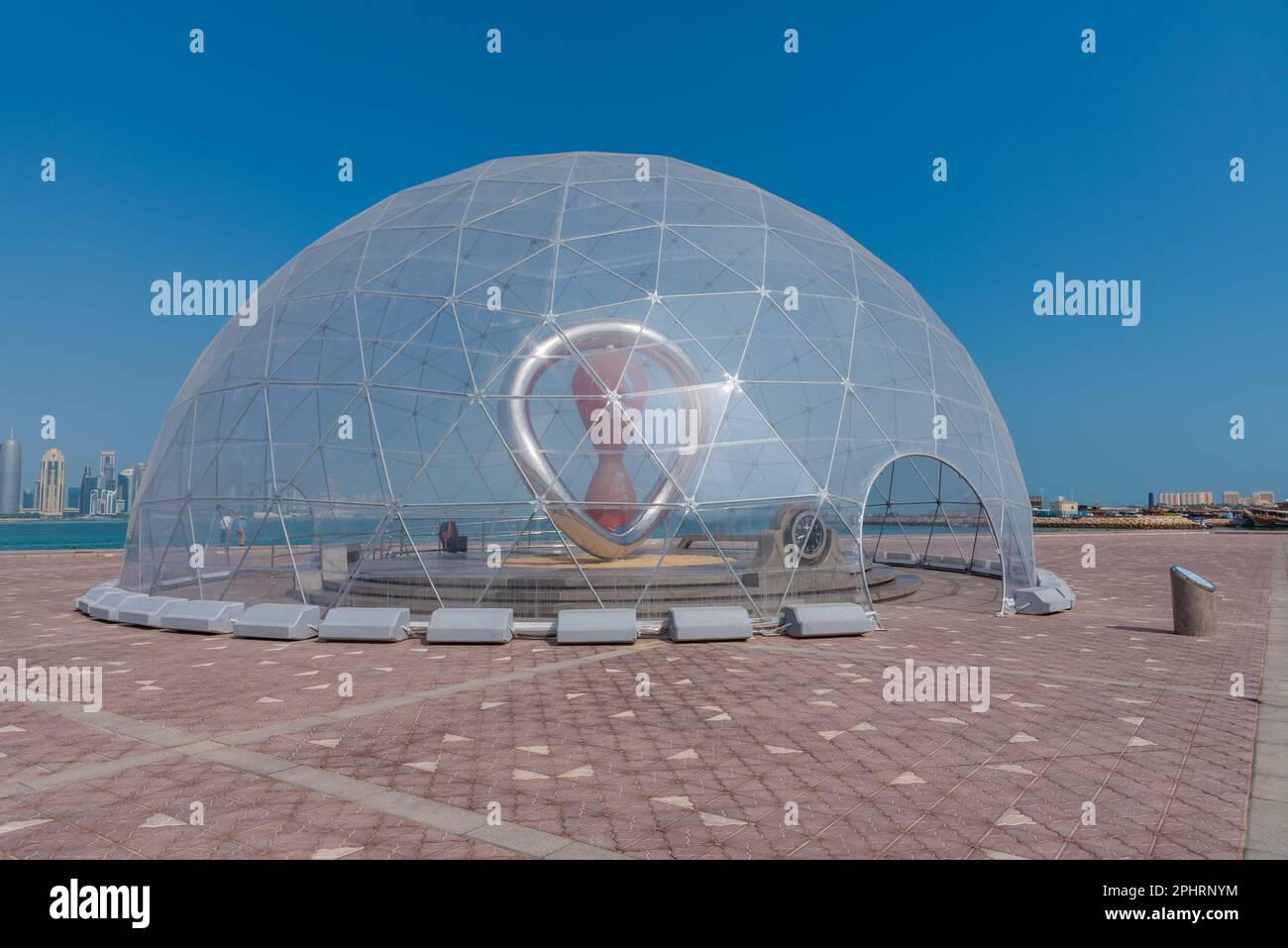 World cup clock in Doha, Qatar Stock Photo Alamy