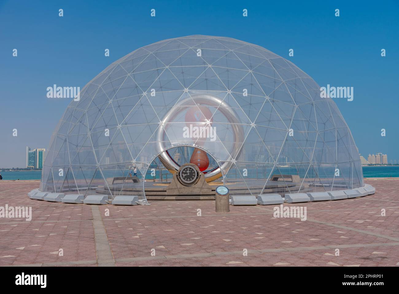 World cup clock in Doha, Qatar Stock Photo Alamy