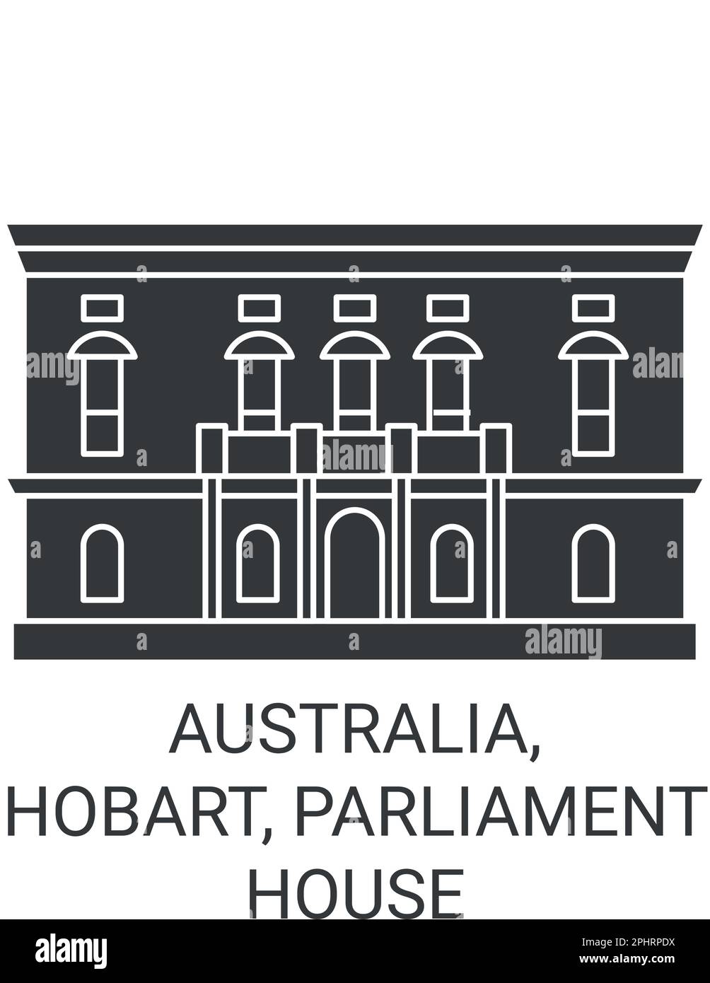 Australia, Hobart, Parliament House travel landmark vector illustration Stock Vector